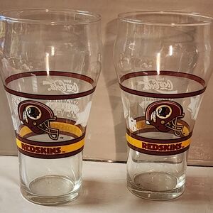 Vintage VTG Washington Redskins Super Bowl Coca-Cola Commemorative Glasses